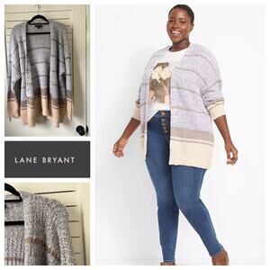 Lane Bryant‎ Super Soft Striped Oversized Cardigan 18/20